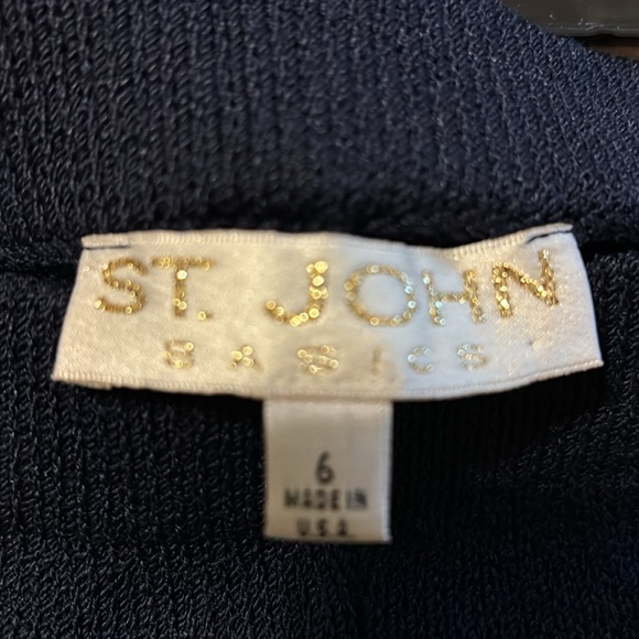 St. JohnBasics knit sweaters set navy cardigan and navy pants Size 6 - Picture 5 of 5